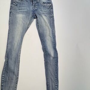 WallFlower Women’s Skinny Jeans Size 0 | Sequin Flap Back Pockets